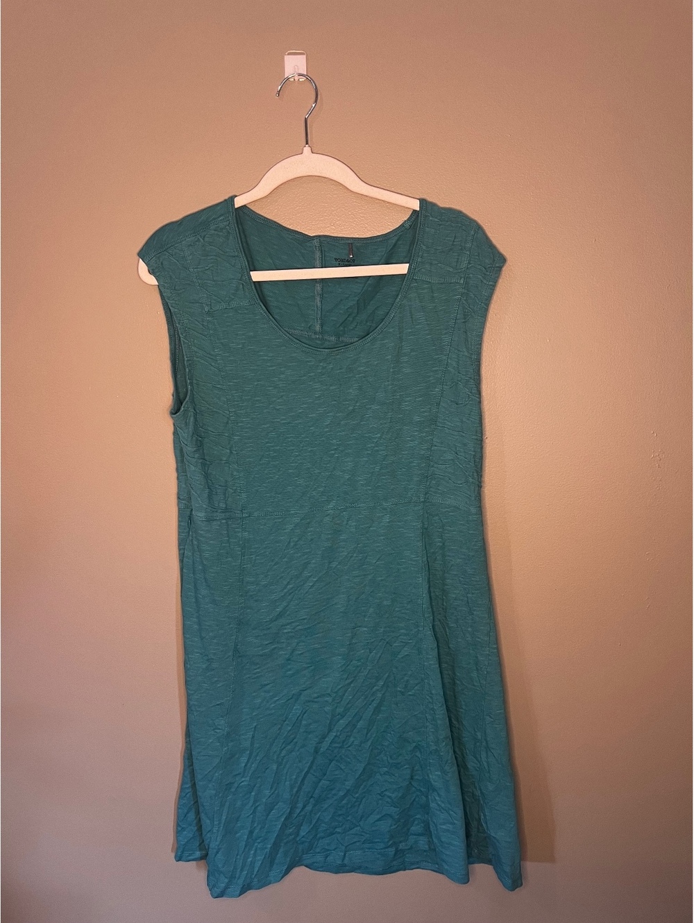 Toad & Co. Marled Teal Green Scoop Neck Tee Shirt Dress